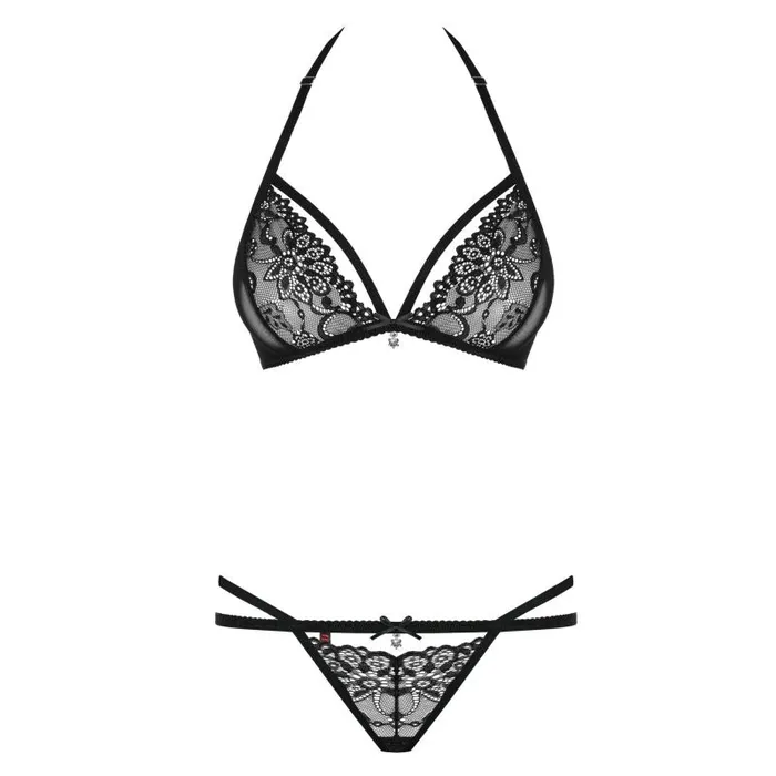 Anal Bra Panty Set Black Obsessive