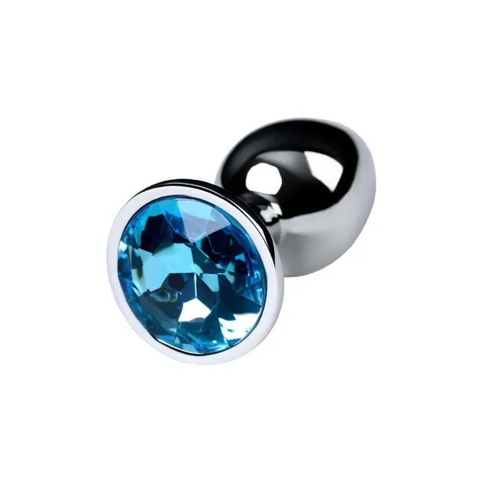 Male Sex Toys Metal Metal Silver Metal Anal Plug with Topaz Crystal