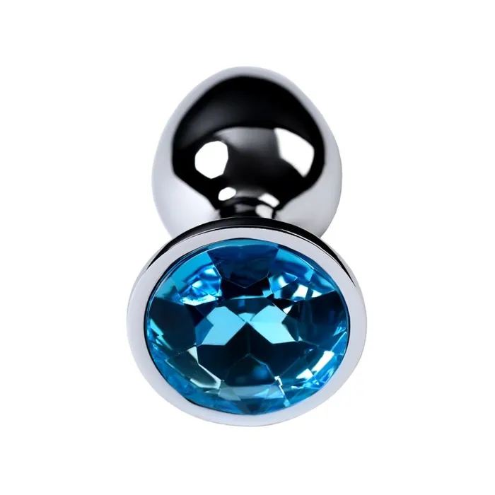 Male Sex Toys Metal Metal Silver Metal Anal Plug with Topaz Crystal