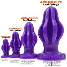 Oxballs Anal Finned Butt Plug Airhole1 Small Eggplant