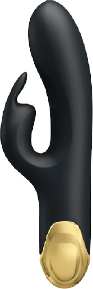 Vibrators Rabbit Vibrator Double Pleasure Black Pretty Love