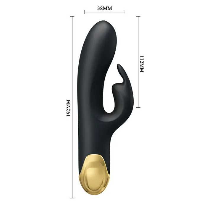 Vibrators Rabbit Vibrator Double Pleasure Black Pretty Love