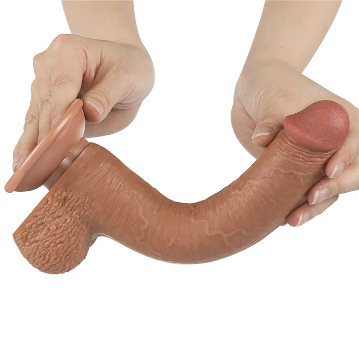 Love Toy Dildos Flexible Realistic Double Layer Cyber Skin Dong 9