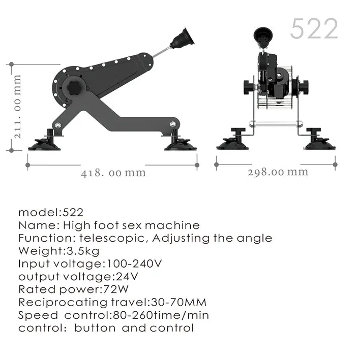 Female Sex Toys ZSex ZSex 522 Remote Control Auto Thrusting Sex Machine Kit with Realistic Dildo